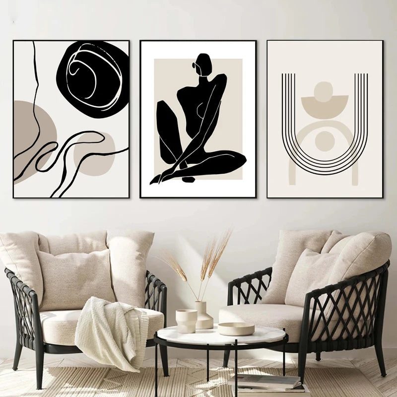 Serene Silhouette Abstract Wall Art