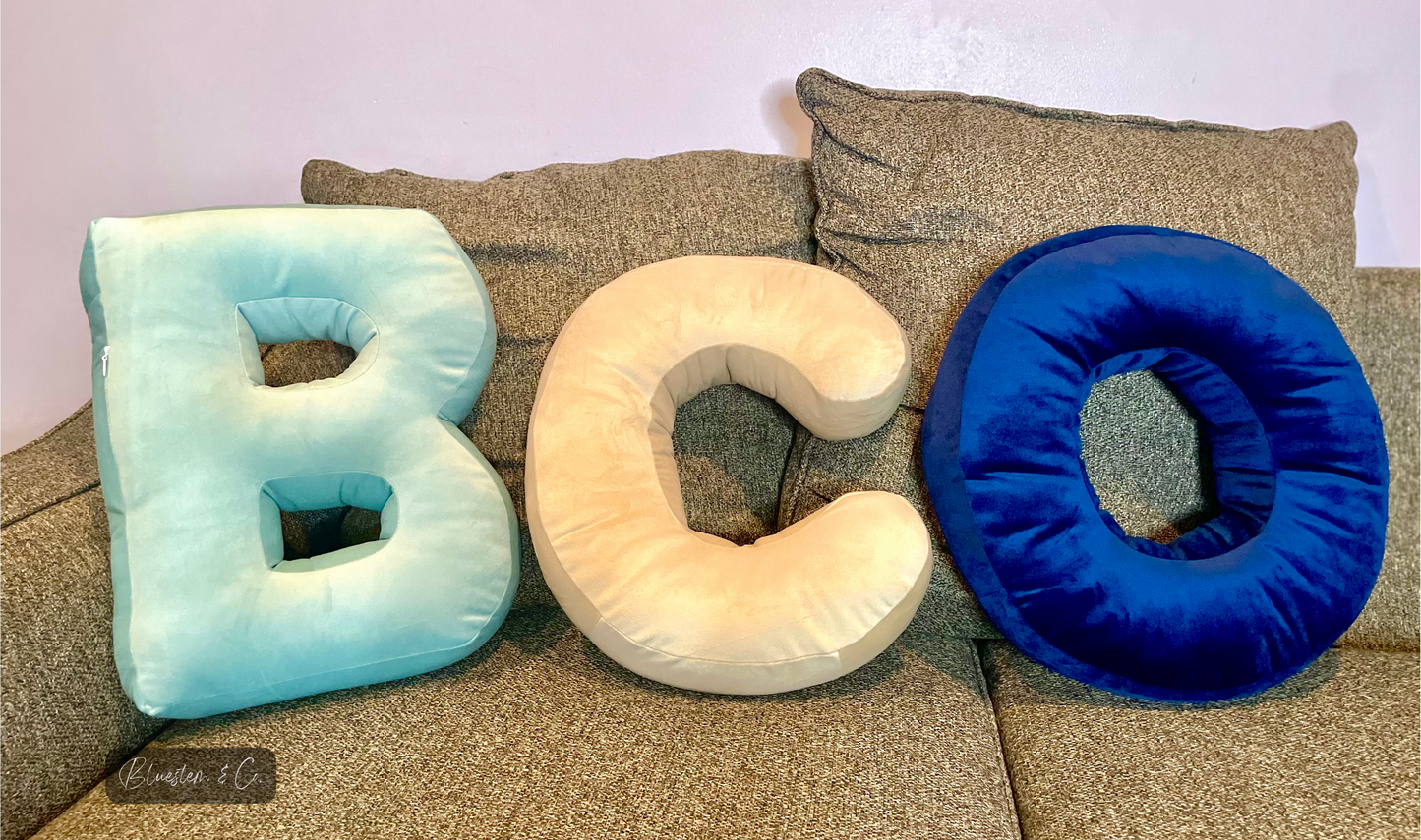 Bluestem & Co. Letter Throw Pillows - Aqua