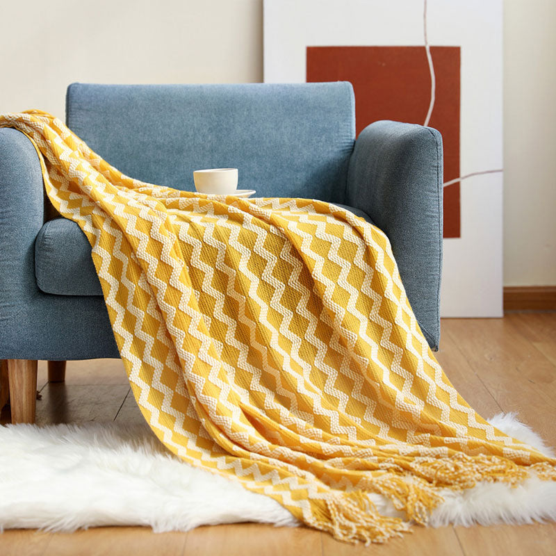 Bluestem & Co. Plaid Knit Throw Blanket