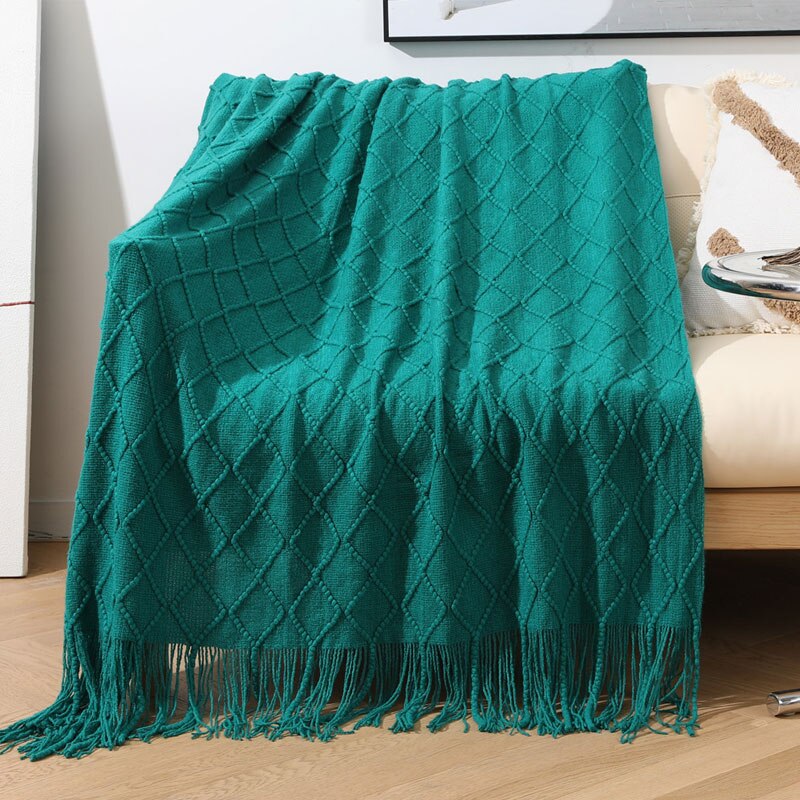 Bluestem & Co. Plaid Knit Throw Blanket