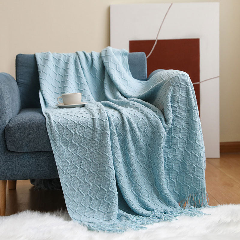 Bluestem & Co. Plaid Knit Throw Blanket