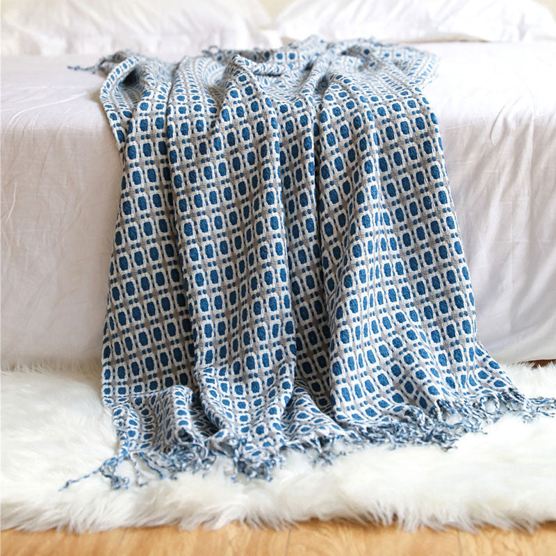 Bluestem & Co. Plaid Knit Throw Blanket