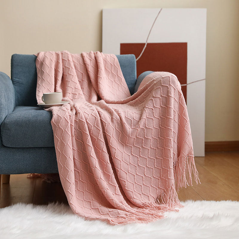 Bluestem & Co. Plaid Knit Throw Blanket