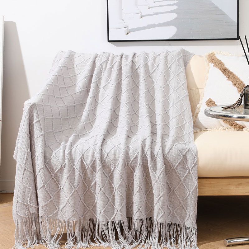 Bluestem & Co. Plaid Knit Throw Blanket