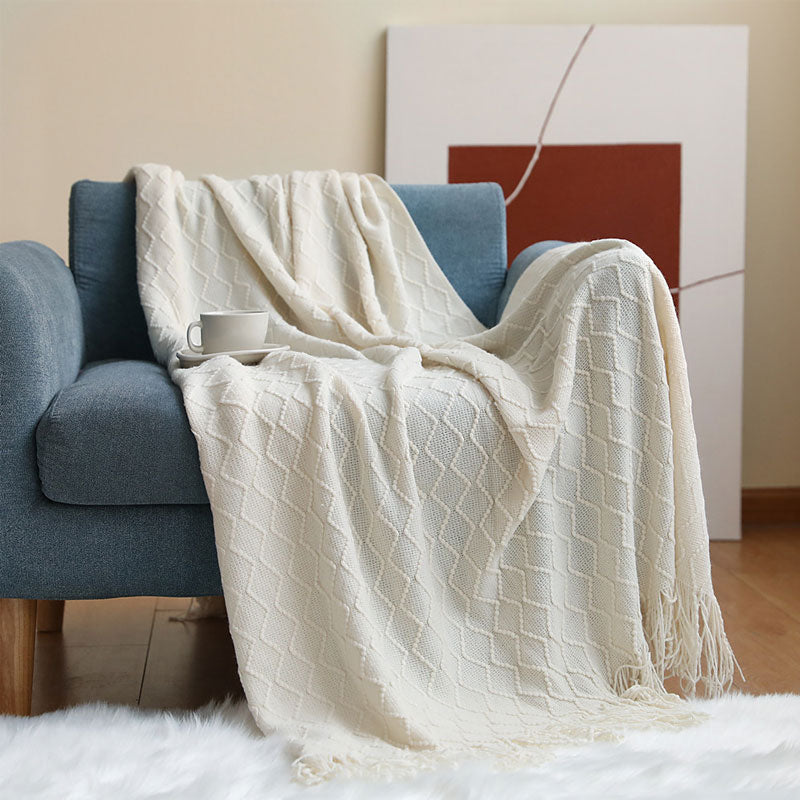 Bluestem & Co. Plaid Knit Throw Blanket