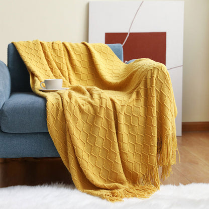 Bluestem & Co. Plaid Knit Throw Blanket