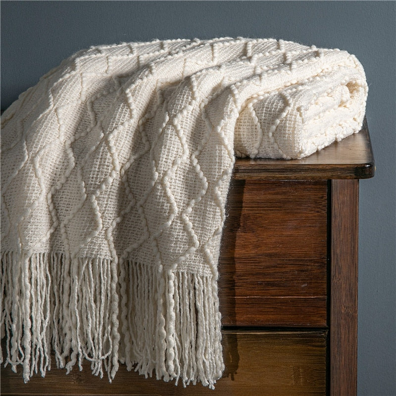 Bluestem & Co. Plaid Knit Throw Blanket